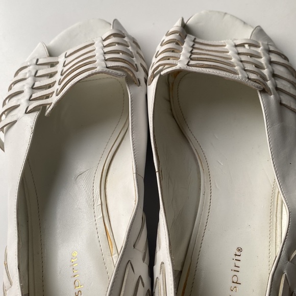 Women's white heeled flats open toe - Picture 7 of 13